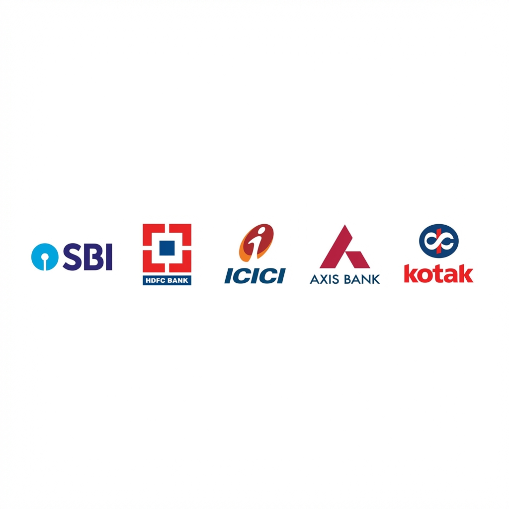 SBI, HDFC, ICICI, Axis, Kotak Logos